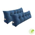 SOGA 2X 100cm Blue Triangular Wedge Bed Pillow Headboard Backrest Beds