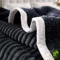 SOGA 2X Black Throw Blanket Warm Cozy Double Sided Thick Flannel Cover