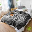 SOGA 2X GreyThrow Blanket Warm Cozy Striped Pattern Thin Flannel Cover
