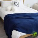 SOGA 2X Royal Blue Acrylic Knitted Throw Blanket Solid Fringed Warm Co