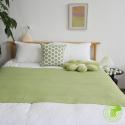 SOGA 2X Green Acrylic Knitted Throw Blanket Solid Fringed Warm Cozy Wo